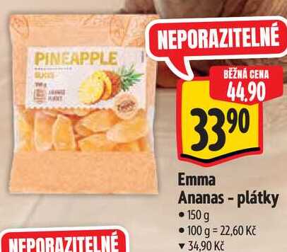 Emma Ananas - plátky, 150 g 