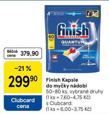 Finish Kapsle do myčky nádobí, 50-80 ks, vybrané druhy 