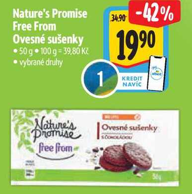 Nature's Promise Free From Ovesné sušenky, 50 g 