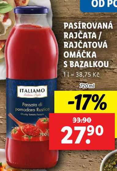 PASÍROVANÁ RAJČATA/RAJČATOVÁ OMÁČKA S BAZALKOU, 720 ml