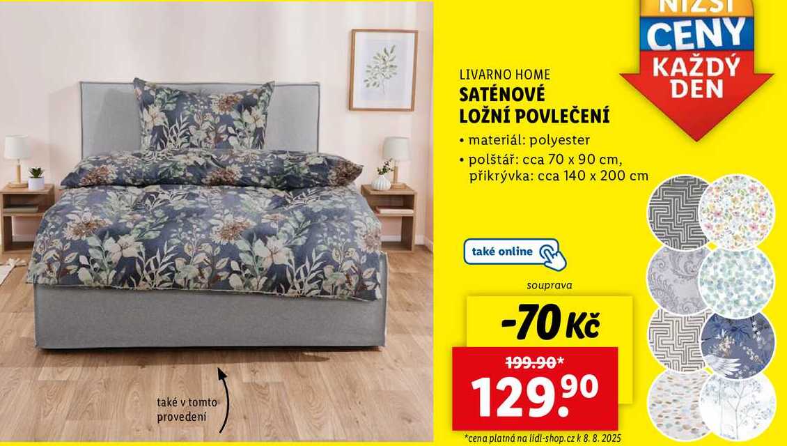 SATÉNOVÉ LOŽNÍ POVLEČENÍ 