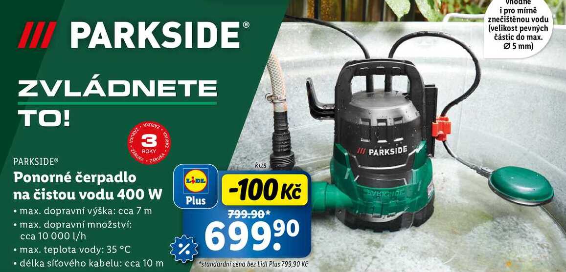 Ponorné čerpadlo na čistou vodu 400 W 