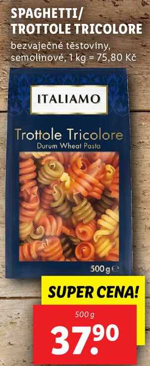 SPAGHETTI/TROTTOLE TRICOLORE, 500 g