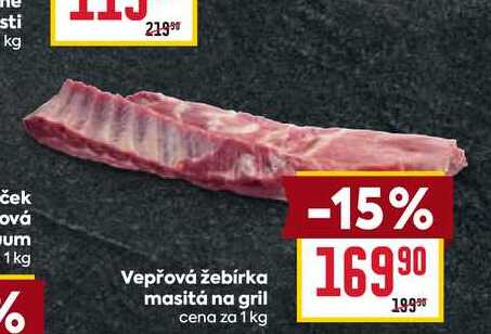 Vepřová žebírka masitá na gril cena za 1 kg 