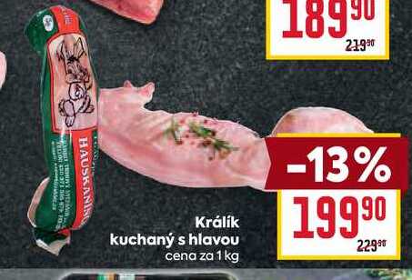 Králík kuchaný s hlavou cena za 1 kg