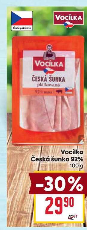 Vocilka Česká šunka 92% 100 g 