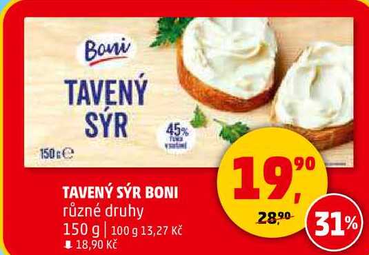 TAVENÝ SÝR BONI různé druhy, 150 g 