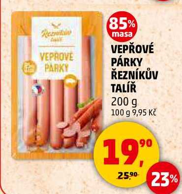 VEPŘOVÉ PÁRKY ŘEZNÍKŮV TALÍŘ, 200 g  
