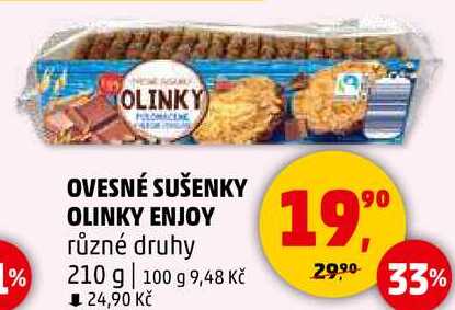 OVESNÉ SUŠENKY OLINKY ENJOY různé druhy, 210 g 