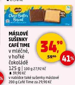 MÁSLOVÉ SUŠENKY CAFÉ TIME v mléčné, 125 g