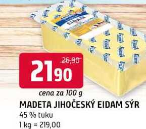 Madeta Jihočeský eidam 45% 100g