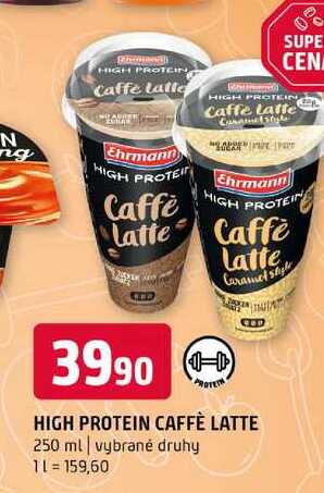 High Protein caffé latte 250 g, vybrané druhy