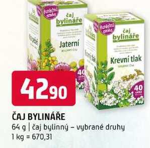 ČAJ BYLINÁŘE 64 g čaj bylinný vybrané druhy 