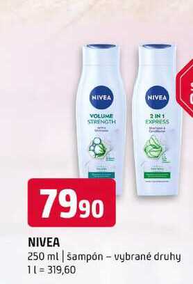 NIVEA 250 ml šampón vybrané druhy 