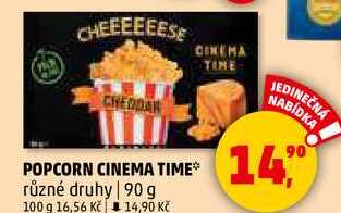 POPCORN CINEMA TIME různé druhy, 90 g