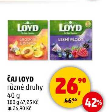 ČAJ LOYD různé druhy, 40 g 