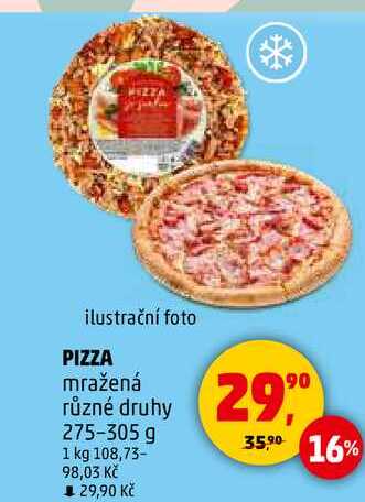 PIZZA mražená různé druhy, 275-305 g  