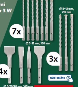 PARKSIDE® Sada SDS vrtáků / krátkých sekáčů