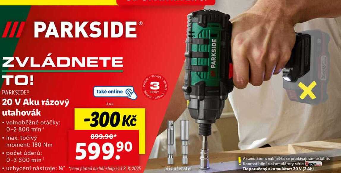 20 V Aku rázový utahovák 