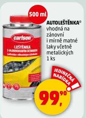 AUTOLEŠTĚNKA vhodná na zánovní i mírně matné laky včetně metalických, 1 ks 