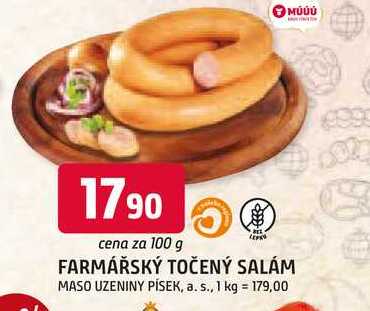FARMÁŘSKÝ TOČENÝ SALÁM 100g