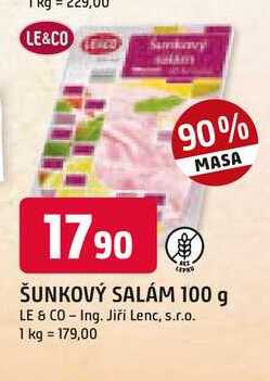 LE&CO ŠUNKOVÝ SALÁM 100 g