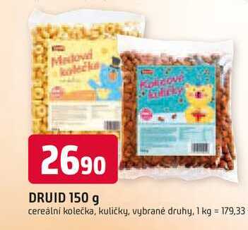 DRUID 150 g cereální kolečka, kuličky, vybrané druhy