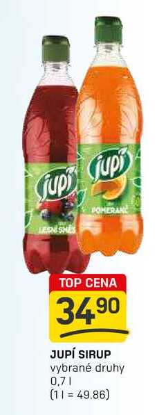 JUPÍ SIRUP vybrané druhy 0,7l