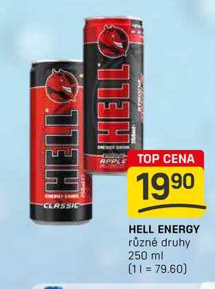 HELL ENERGY různé druhy 250 ml 