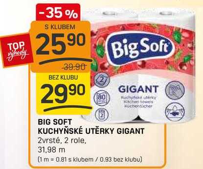 BIG SOFT KUCHYŇSKÉ UTĚRKY GIGANT 2vrsté, 2 role