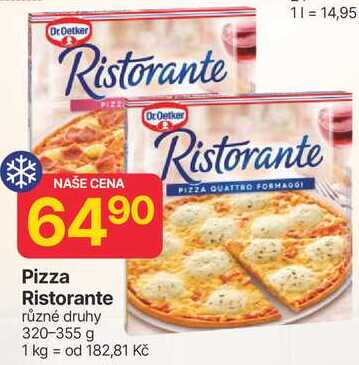 Dr. Oetker Pizza Ristorante, vybrané druhy 355g