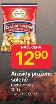 Dr. Ensa Arašídy pražené solené 100g