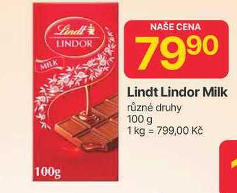 Lindt Lindor Milk různé druhy 100 g 
