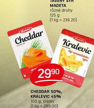 CHEDDAR 50%, KRALEVIC 45% 100g