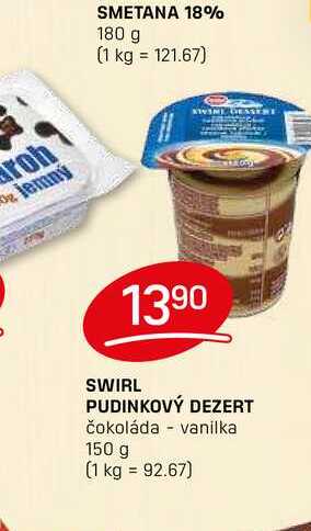 SWIRL PUDINKOVÝ DEZERT čokoláda vanilka 150 g