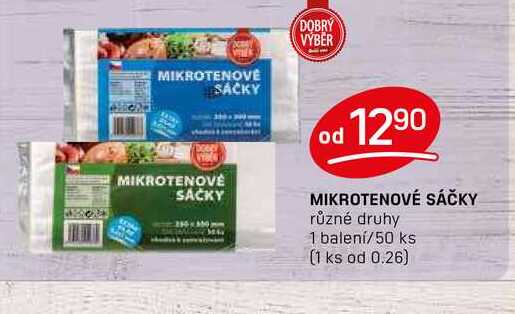 MIKROTENOVÉ SÁČKY různé druhy 1 balení/50 ks 