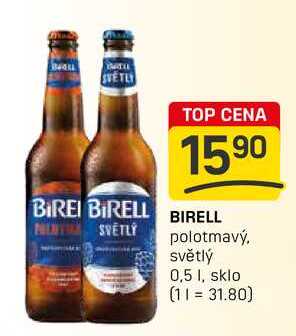 BIRELL SVĚTLÝ polotmavý, světlý 0,5l