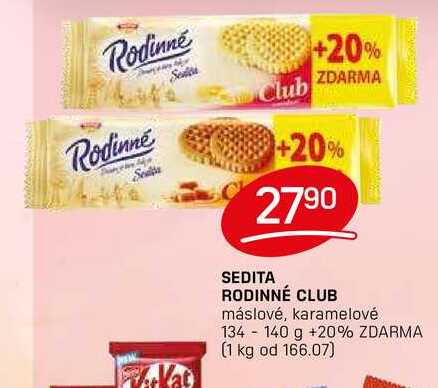 SEDITA RODINNÉ CLUB máslové, karamelové 134- 140 g