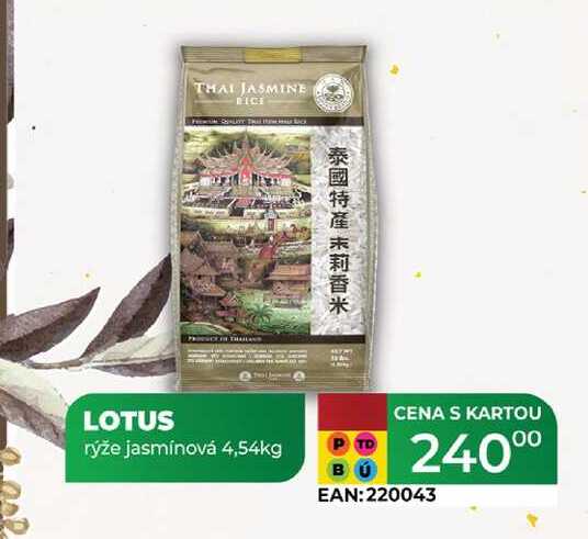 LOTUS rýže jasmínová 4,54kg 