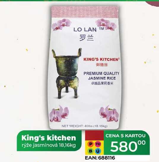 King's kitchen rýže jasmínová 18,16kg  