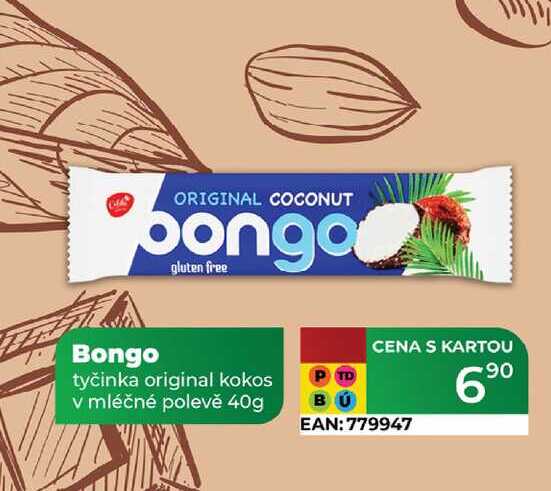Bongo tyčinka original kokos v mléčné polevě 40g 