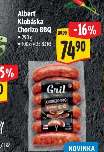 Albert Klobáska Chorizo BBQ 290 g
