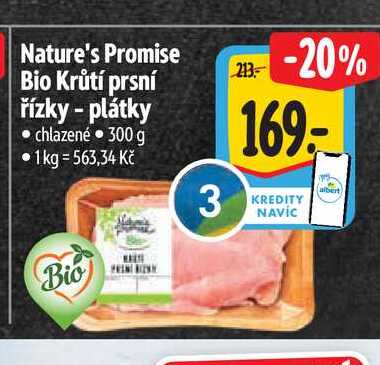 Nature's Promise Bio Krůtí prsní řízky - plátky 300 g