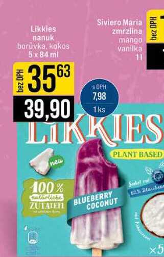 Likkles nanuk borůvka, kokos 5 x 84 ml 