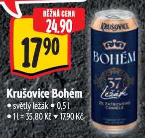 Krušovice Bohém, 0,5 l  v akci