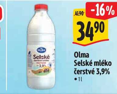   Olma Selské mléko čerstvé 3,9% 1 l