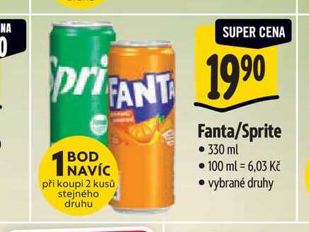  Fanta/Sprite  330 ml