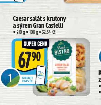 Caesar salát s krutony a sýrem Gran Castelli 210 g 