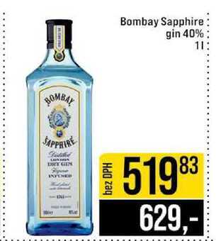 Bombay Sapphire gin 40% 1l