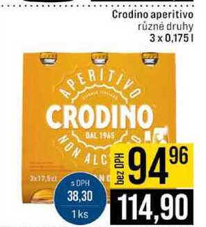 Crodino aperitivo různé druhy 3x0,175l